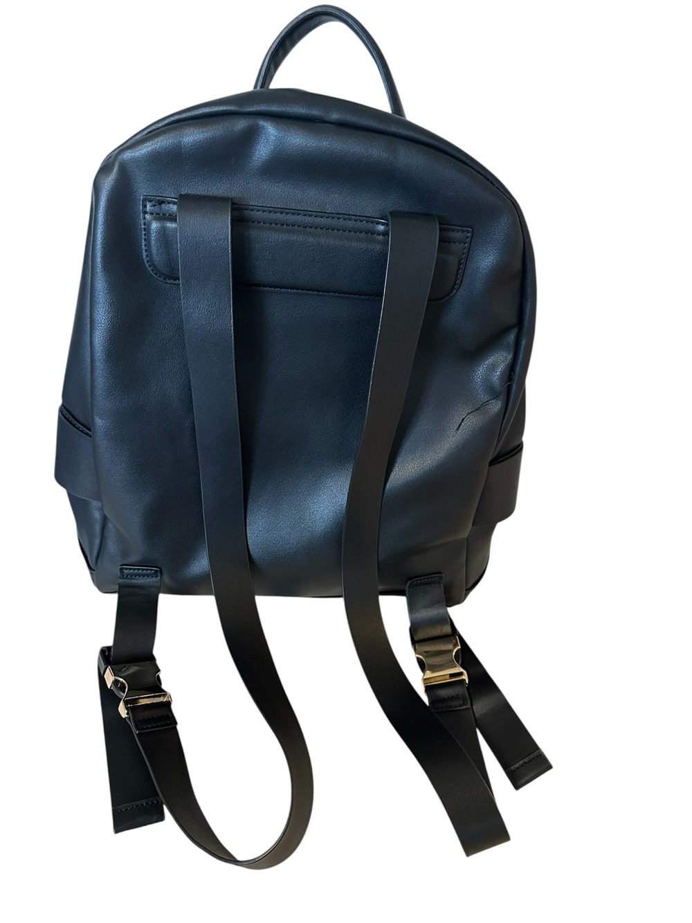 Zara Black Leather-Look Women's Backpack - Picture 2 of 3